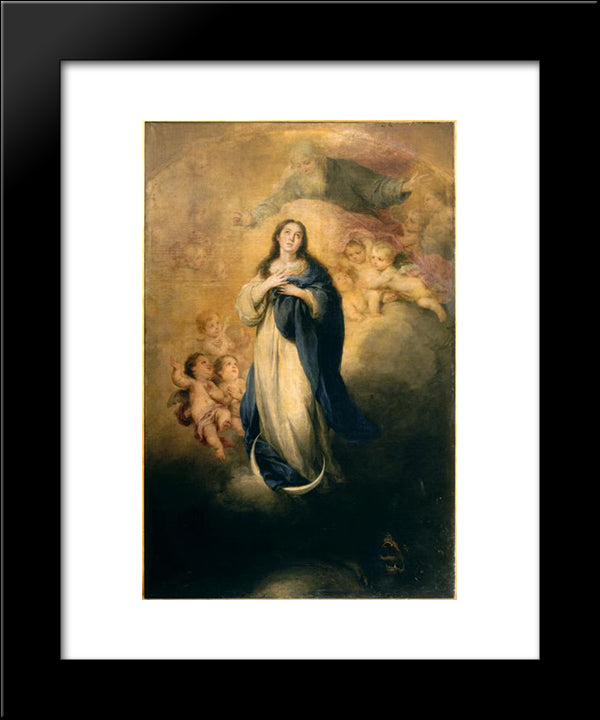 The Immaculate Conception With The Eternal Father 20x24 Black Modern Wood Framed Art Print Poster by Murillo, Bartolome Esteban
