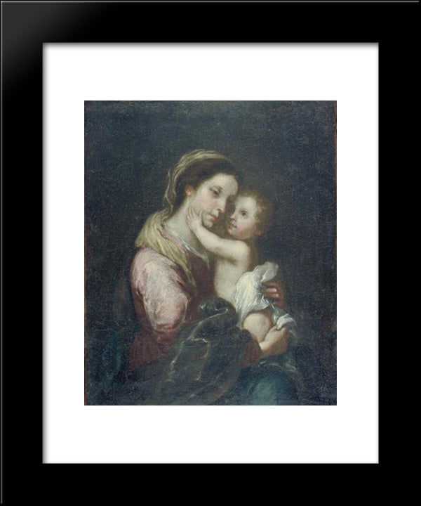 The Virgin And Infant Jesus 20x24 Black Modern Wood Framed Art Print Poster by Murillo, Bartolome Esteban