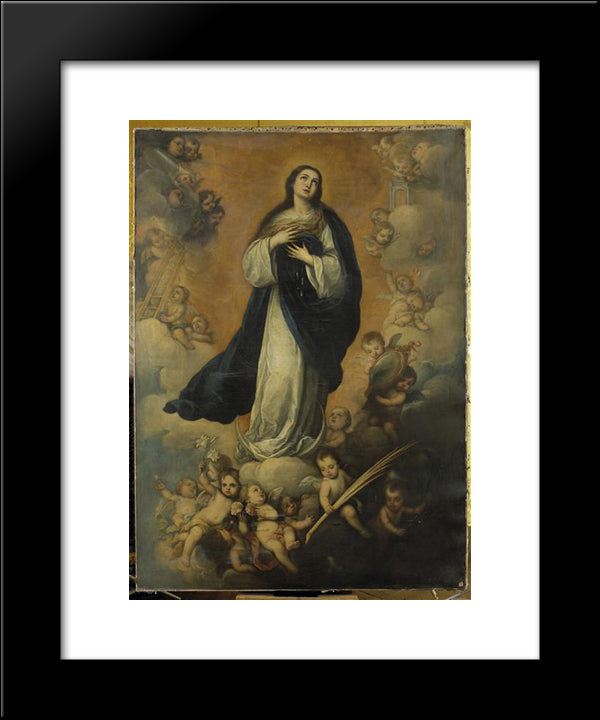Virgin Glorious 20x24 Black Modern Wood Framed Art Print Poster by Murillo, Bartolome Esteban