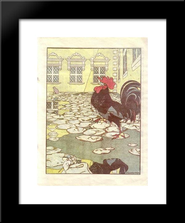 Illustration For The Book 'How Mice Buried The Cat' By Zhukovsky 20x24 Black Modern Wood Framed Art Print Poster by Narbut, Heorhiy