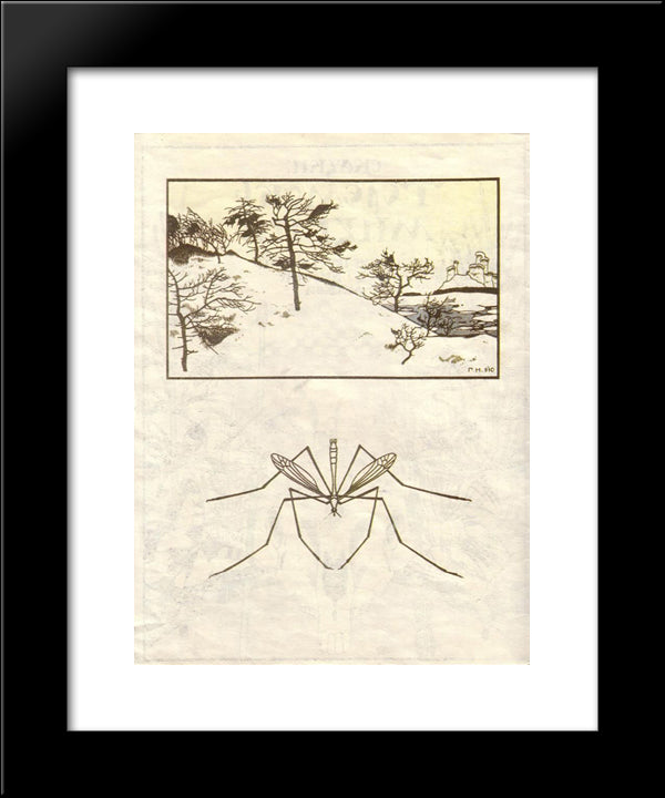 Illustration. 'Fairy Tales: Teremok. Mizgir'. 20x24 Black Modern Wood Framed Art Print Poster by Narbut, Heorhiy