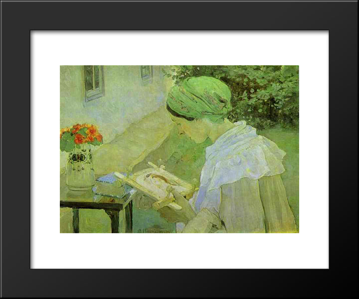 Portrait Of Ekaterina Nesterova 20x24 Black Modern Wood Framed Art Print Poster by Nesterov, Mikhail