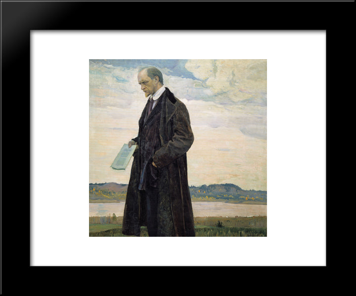 Thinker (Portrait Of Philisopher Ivan Ilyin) 20x24 Black Modern Wood Framed Art Print Poster by Nesterov, Mikhail