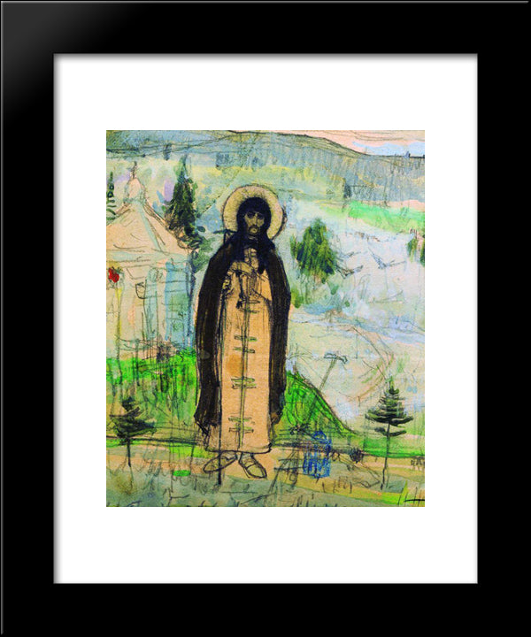Venerable Sergius Of Radonezh (Sketch) 20x24 Black Modern Wood Framed Art Print Poster by Nesterov, Mikhail