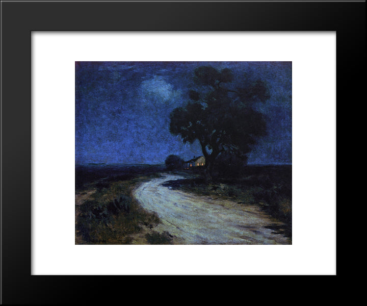 Moonlight In South Texas 20x24 Black Modern Wood Framed Art Print Poster by Onderdonk, Robert Julian