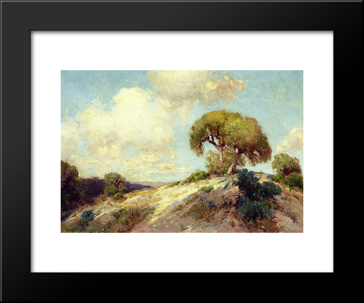 Sunlit Hillside 20x24 Black Modern Wood Framed Art Print Poster by Onderdonk, Robert Julian