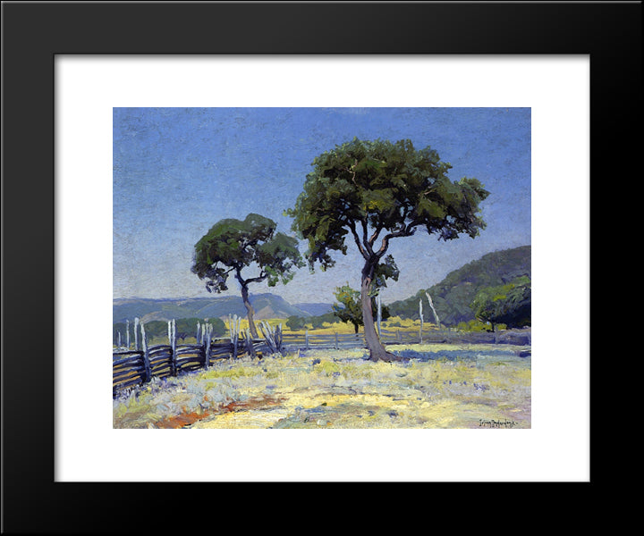 Live Oak Trees On Williams' Ranch, Bandera County 20x24 Black Modern Wood Framed Art Print Poster by Onderdonk, Robert Julian