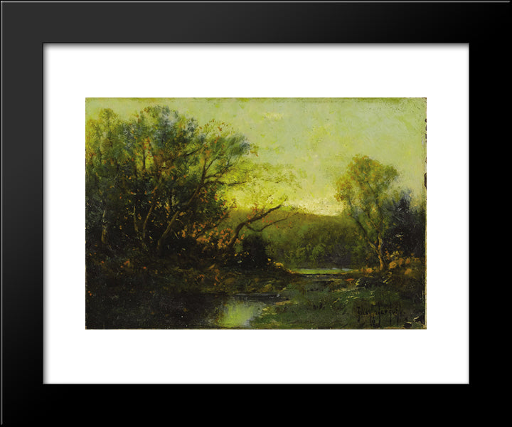 Autumn Landscape 20x24 Black Modern Wood Framed Art Print Poster by Onderdonk, Robert Julian