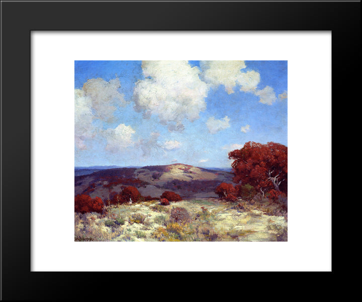 In The Hills Of The Spanish Oaks 20x24 Black Modern Wood Framed Art Print Poster by Onderdonk, Robert Julian