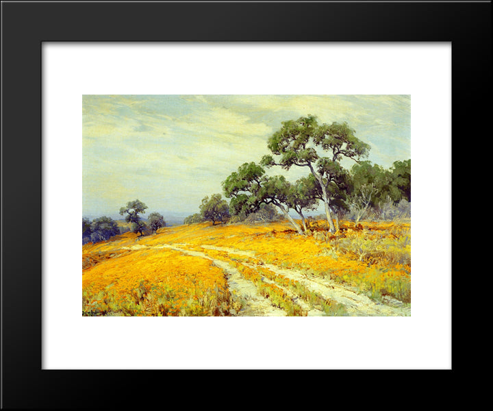 Landscape With Coreopsis 20x24 Black Modern Wood Framed Art Print Poster by Onderdonk, Robert Julian
