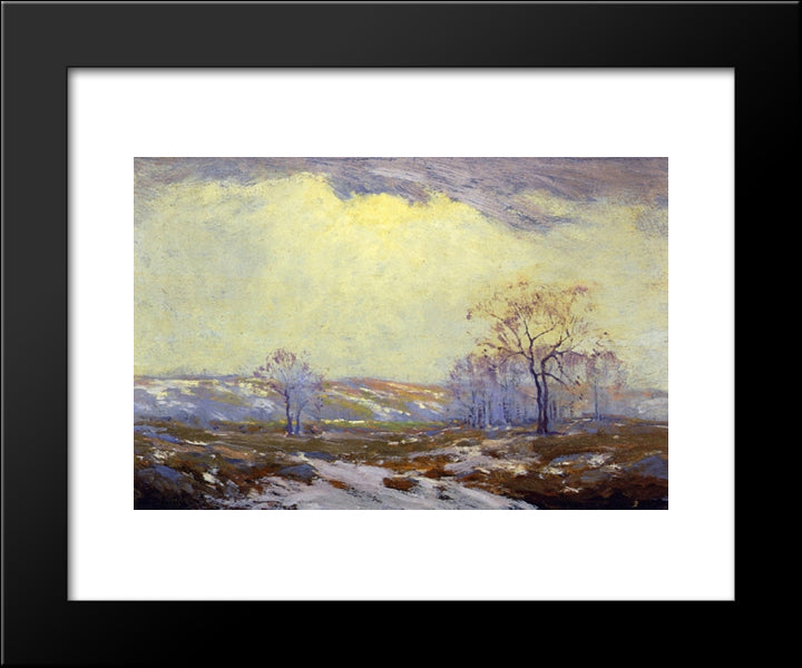 Lingering Snow 20x24 Black Modern Wood Framed Art Print Poster by Onderdonk, Robert Julian