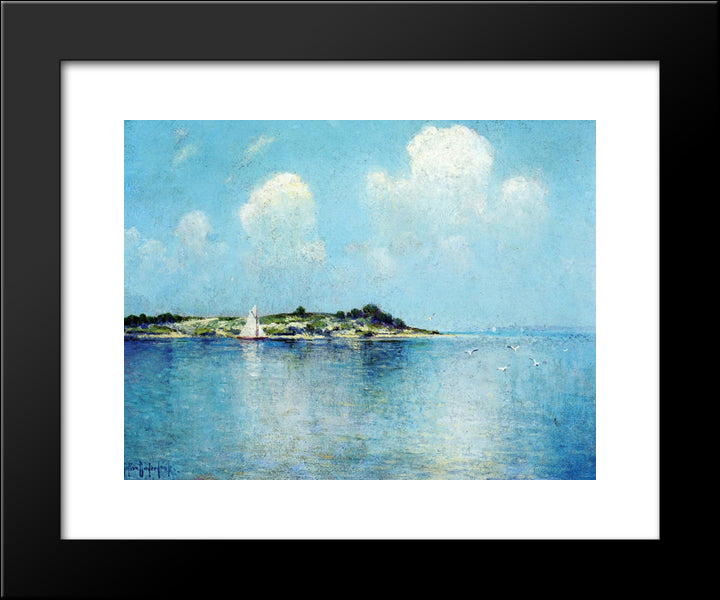 On Long Island Sound Near Shelter Island 20x24 Black Modern Wood Framed Art Print Poster by Onderdonk, Robert Julian