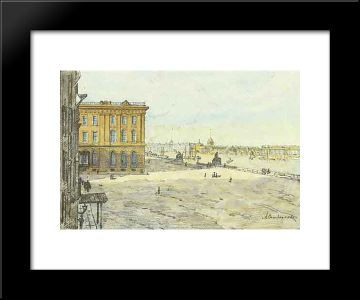 Academy Of Arts 20x24 Black Modern Wood Framed Art Print Poster by Ostroumova Lebedeva, Anna