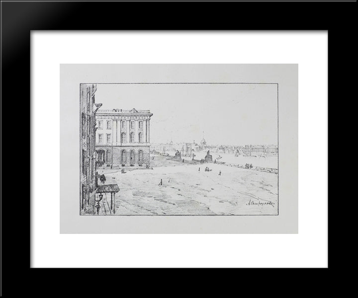 Academy Of Arts 20x24 Black Modern Wood Framed Art Print Poster by Ostroumova Lebedeva, Anna