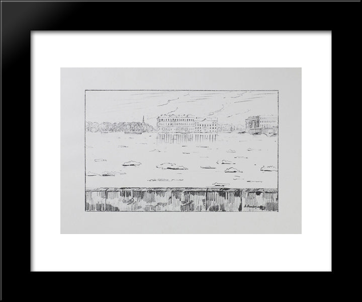 Debacle 20x24 Black Modern Wood Framed Art Print Poster by Ostroumova Lebedeva, Anna