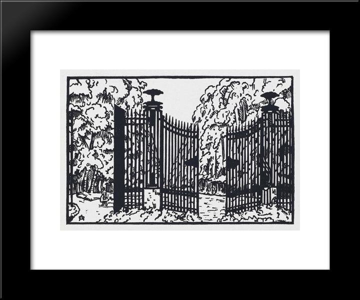 The Gate And The Road To 'Etyup' 20x24 Black Modern Wood Framed Art Print Poster by Ostroumova Lebedeva, Anna