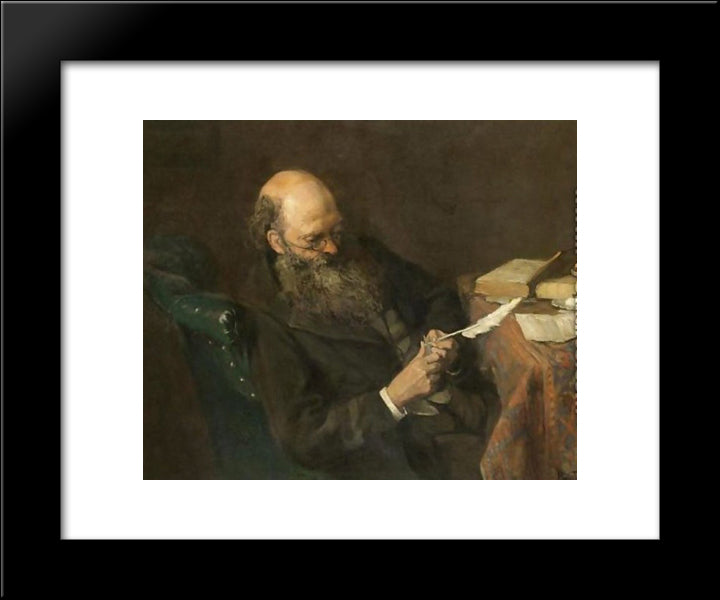 The Writer 20x24 Black Modern Wood Framed Art Print Poster by Pantazis, Pericles