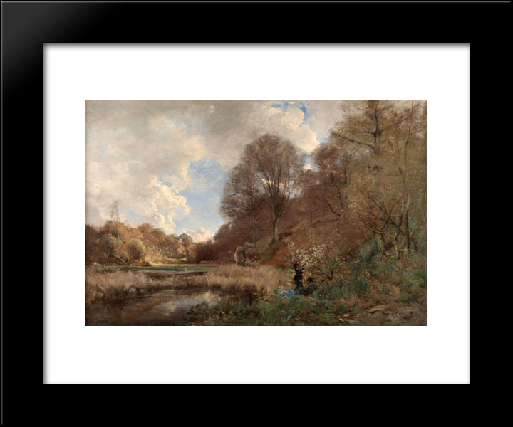 Summer Day At The River 20x24 Black Modern Wood Framed Art Print Poster by Pantazis, Pericles
