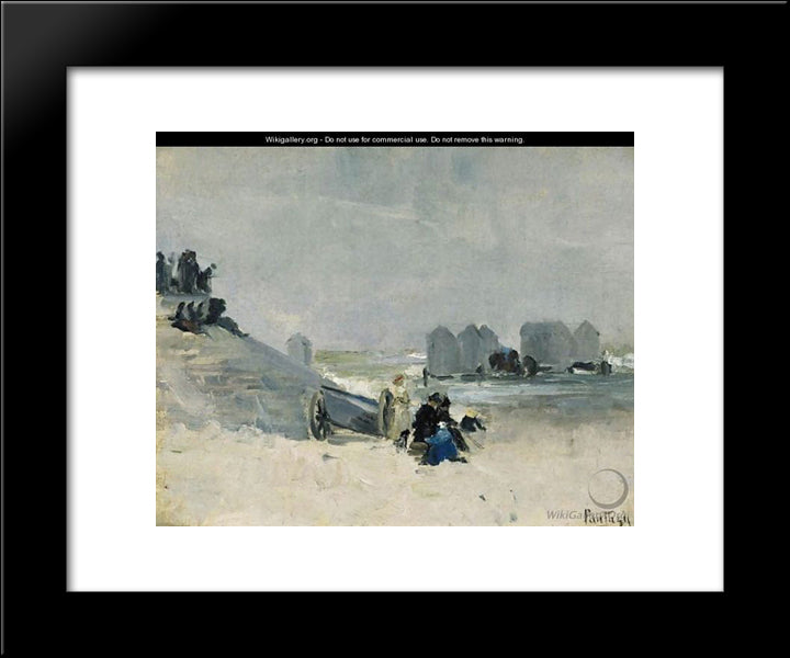 On The Beach, Ostend 20x24 Black Modern Wood Framed Art Print Poster by Pantazis, Pericles