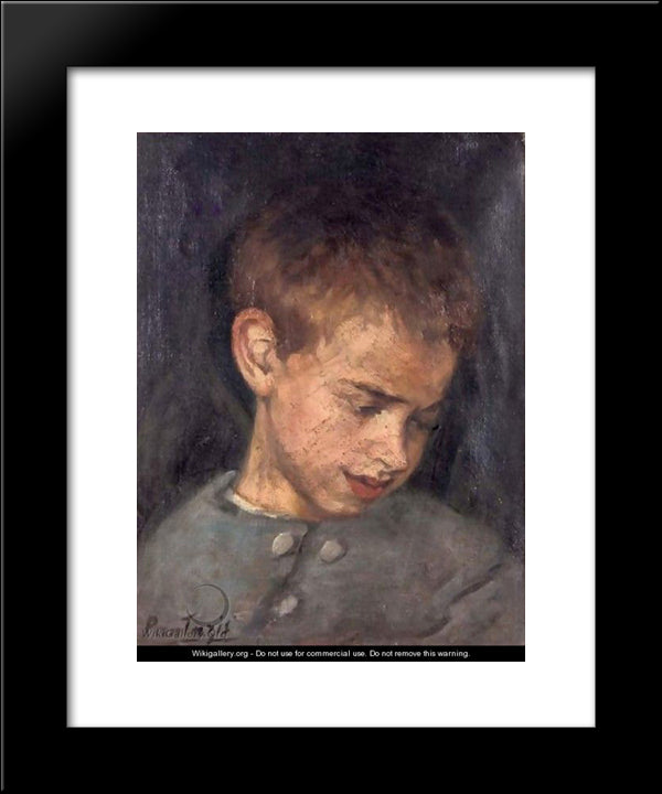 Portrait Of A Boy 20x24 Black Modern Wood Framed Art Print Poster by Pantazis, Pericles