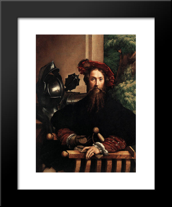 Portrait Of Gian Galeazzo Sanvitale 20x24 Black Modern Wood Framed Art Print Poster by Parmigianino