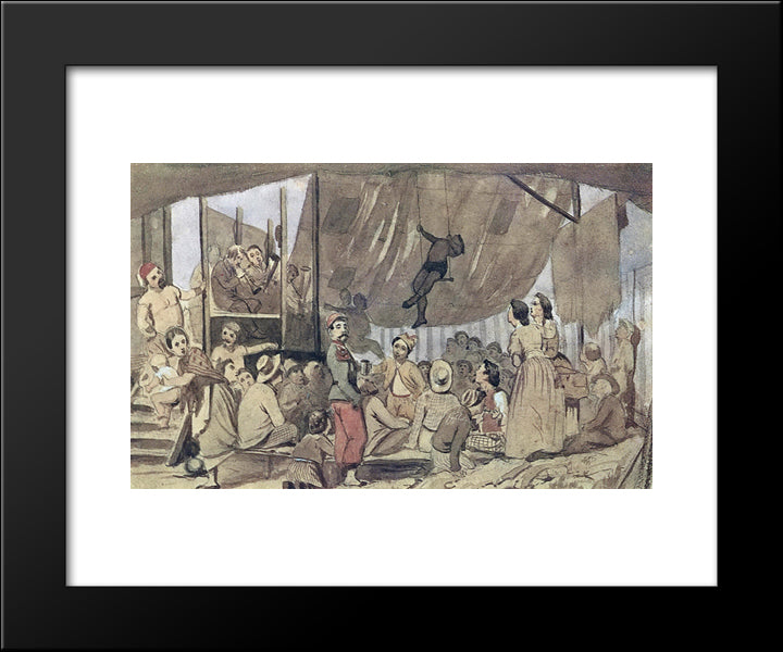 Parisian Promenade 20x24 Black Modern Wood Framed Art Print Poster by Perov, Vasily