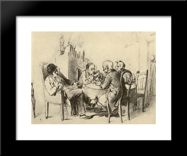 Policy 20x24 Black Modern Wood Framed Art Print Poster by Perov, Vasily