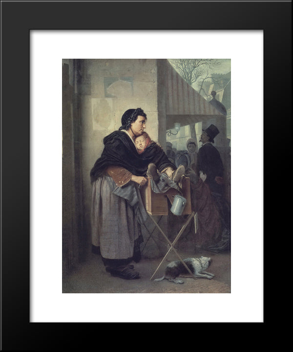 Organ Grinder In Paris 20x24 Black Modern Wood Framed Art Print Poster by Perov, Vasily