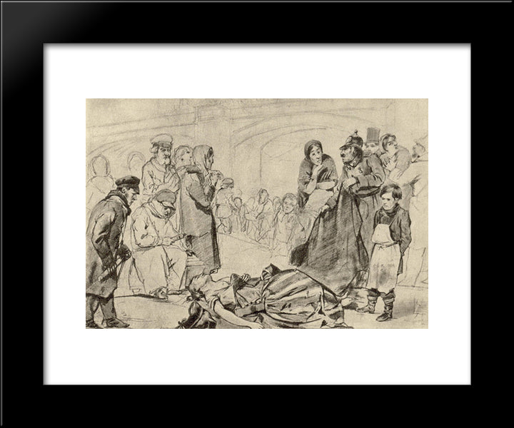 Drowned 20x24 Black Modern Wood Framed Art Print Poster by Perov, Vasily