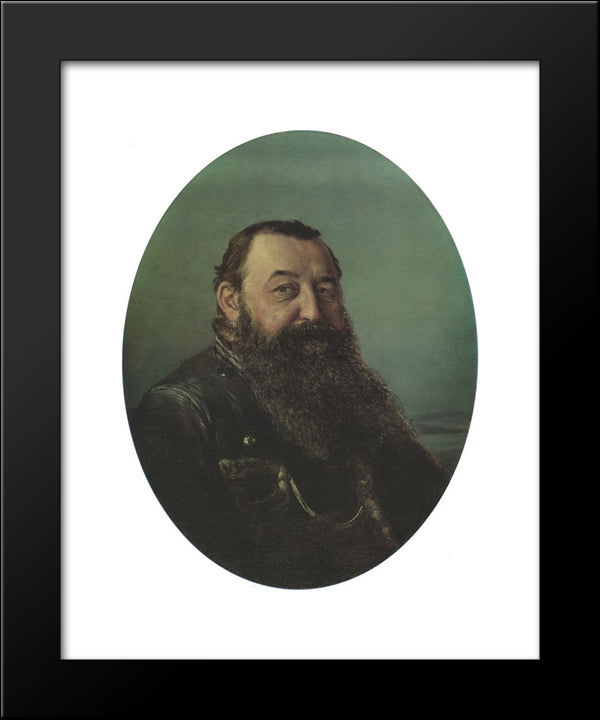 Portrait Of N.F. Rezanov 20x24 Black Modern Wood Framed Art Print Poster by Perov, Vasily