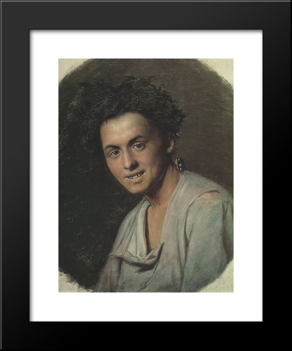 Small Seventeen (Baker) 20x24 Black Modern Wood Framed Art Print Poster by Perov, Vasily