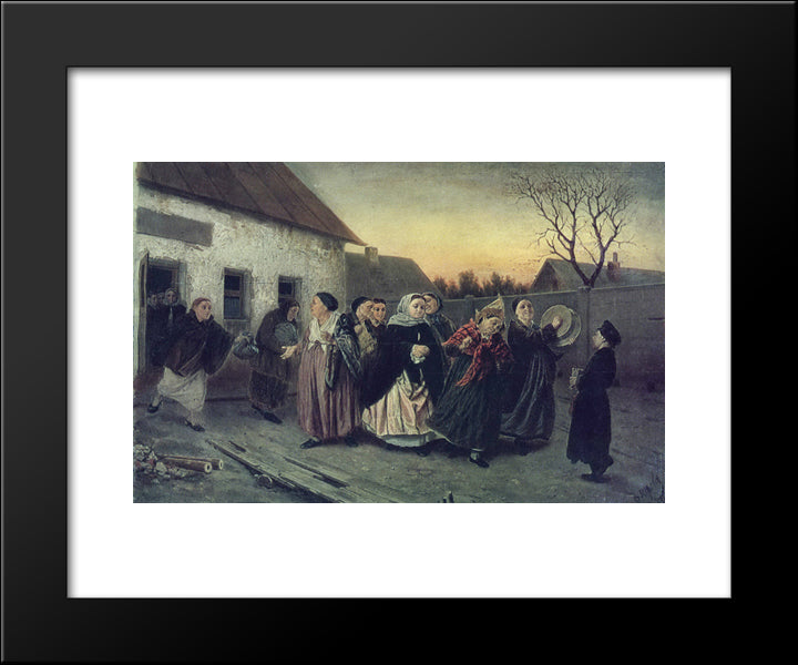 On The Eve Of Bachelorette Party. The Bride From The Bath 20x24 Black Modern Wood Framed Art Print Poster by Perov, Vasily