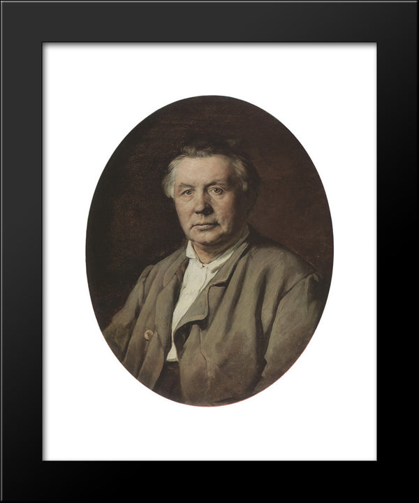 Portrait Of Unknown Man 20x24 Black Modern Wood Framed Art Print Poster by Perov, Vasily