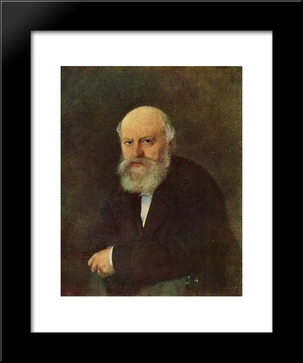 Portrait Of The Composer P.S. Campione 20x24 Black Modern Wood Framed Art Print Poster by Perov, Vasily