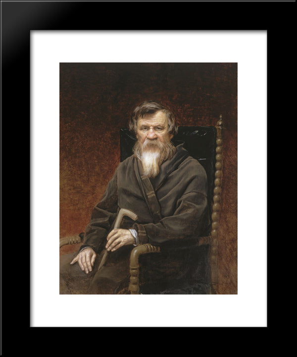 Portrait Of The Historian Mikhail Petrovich Pogodin 20x24 Black Modern Wood Framed Art Print Poster by Perov, Vasily