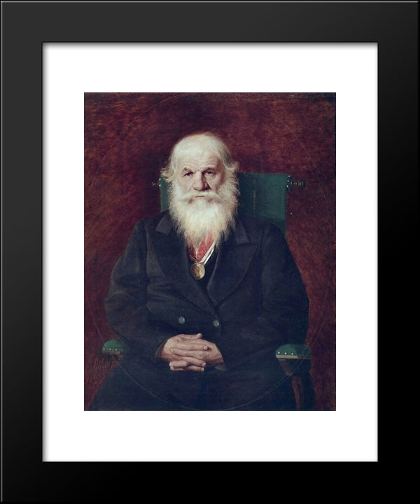 Portrait Of The Historian Mikhail Pogodin 20x24 Black Modern Wood Framed Art Print Poster by Perov, Vasily