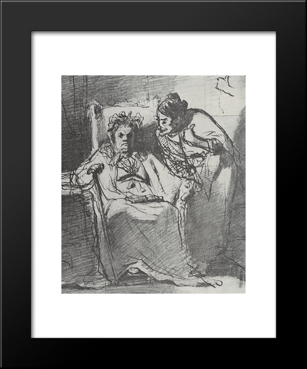 Naushnitsa. Before The Storm 20x24 Black Modern Wood Framed Art Print Poster by Perov, Vasily