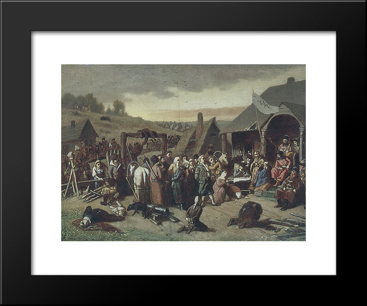 Court Pugacheva 20x24 Black Modern Wood Framed Art Print Poster by Perov, Vasily