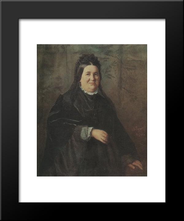 Portrait Of A.I. Kridener, Born. Ivanova, Mother Of The Artist 20x24 Black Modern Wood Framed Art Print Poster by Perov, Vasily