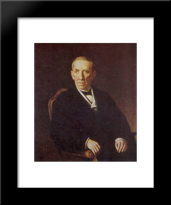 Portrait Of Peter Ivanovich Nikolayev, Chairman Of The Vladimir District Council 20x24 Black Modern Wood Framed Art Print Poster by Perov, Vasily