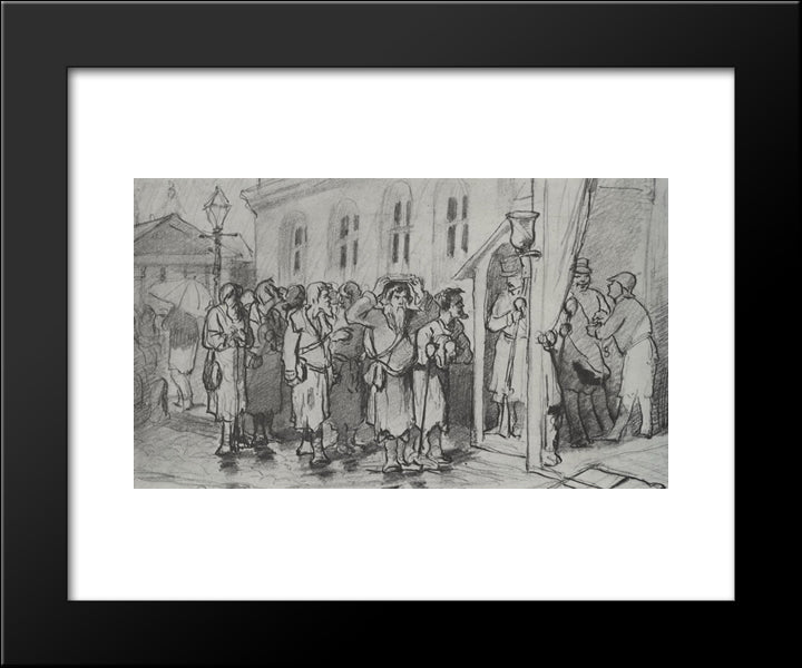 Walkers-Seeking 20x24 Black Modern Wood Framed Art Print Poster by Perov, Vasily