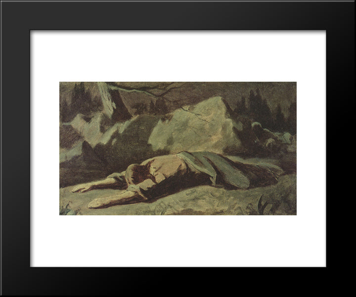 Christ In Gethsemane 20x24 Black Modern Wood Framed Art Print Poster by Perov, Vasily