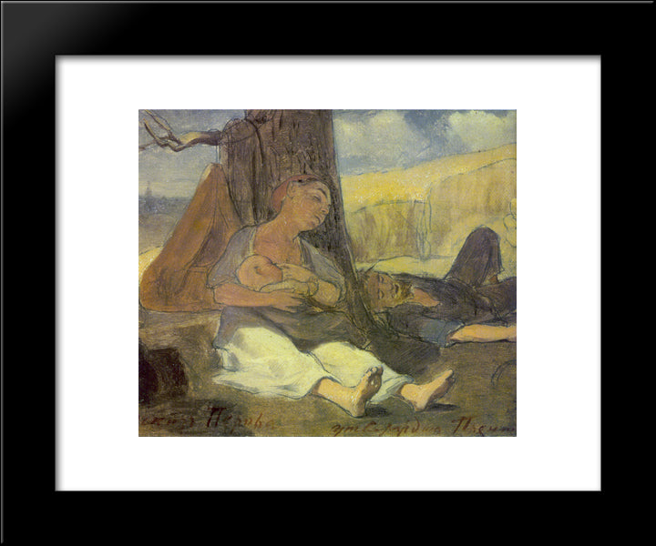 Labor Family 20x24 Black Modern Wood Framed Art Print Poster by Perov, Vasily