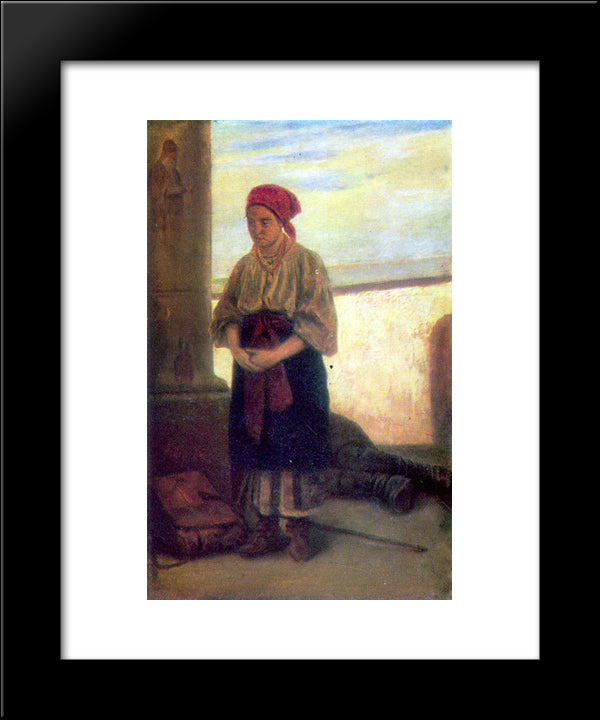 Pilgrim 20x24 Black Modern Wood Framed Art Print Poster by Perov, Vasily