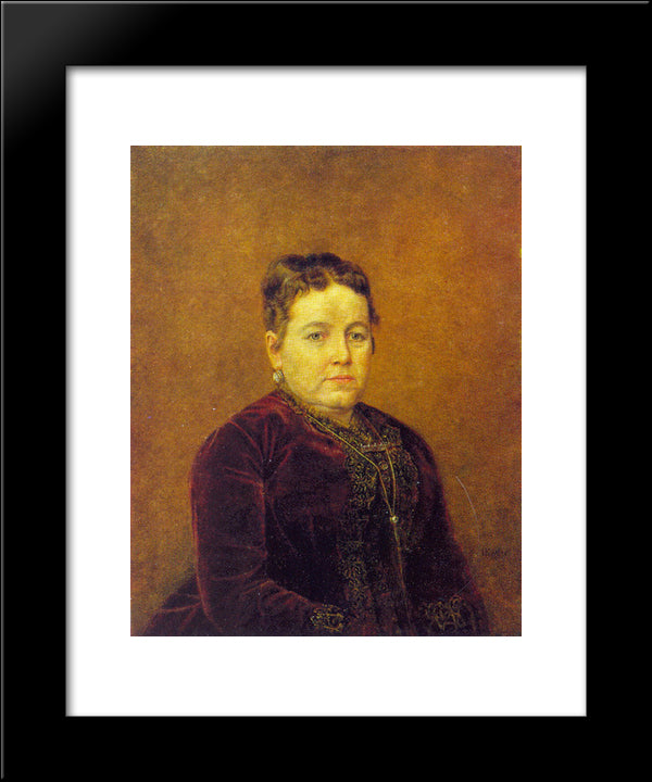 Portrait Of An Unknown 20x24 Black Modern Wood Framed Art Print Poster by Perov, Vasily