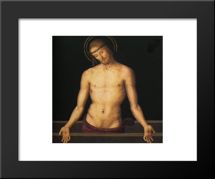 Christ On The Sarcophagus 20x24 Black Modern Wood Framed Art Print Poster by Perugino, Pietro