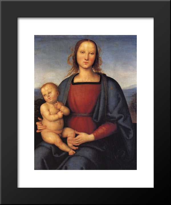 Madonna With Child 20x24 Black Modern Wood Framed Art Print Poster by Perugino, Pietro