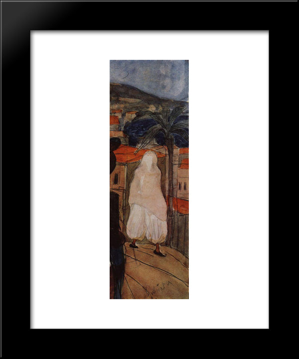 In The Veil 20x24 Black Modern Wood Framed Art Print Poster by Petrov Vodkin, Kuzma