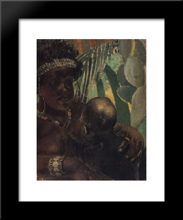 Negro 20x24 Black Modern Wood Framed Art Print Poster by Petrov Vodkin, Kuzma