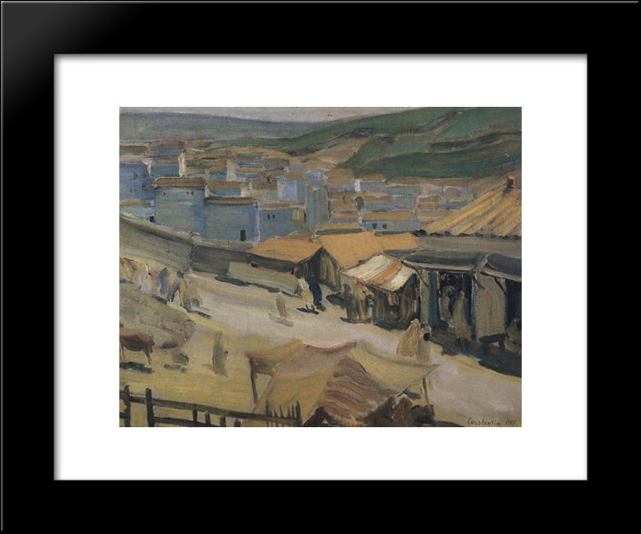 The City Of Constantine 20x24 Black Modern Wood Framed Art Print Poster by Petrov Vodkin, Kuzma